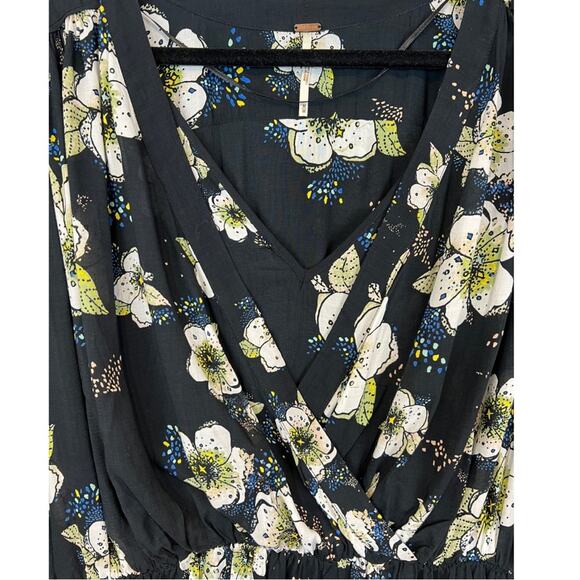 Free People Tuscan Dreams Black Floral Tunic Dress - Picture 7 of 14